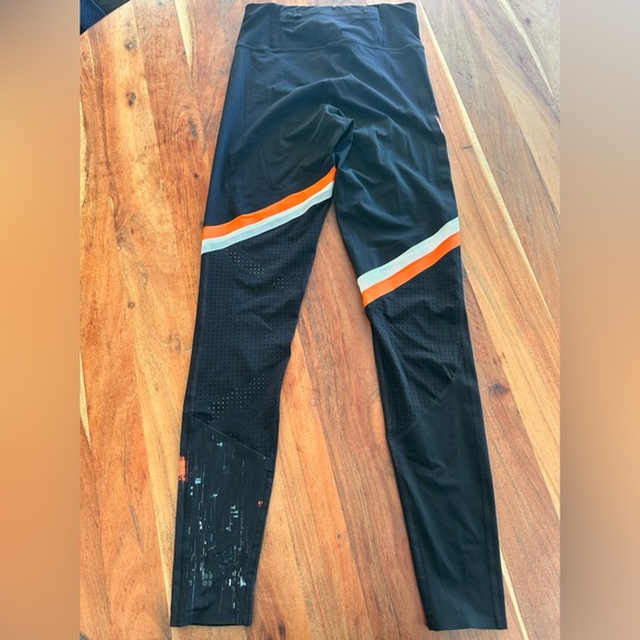 Sweaty Betty Black Leggings with Orange and White Accents - Picture 3 of 8